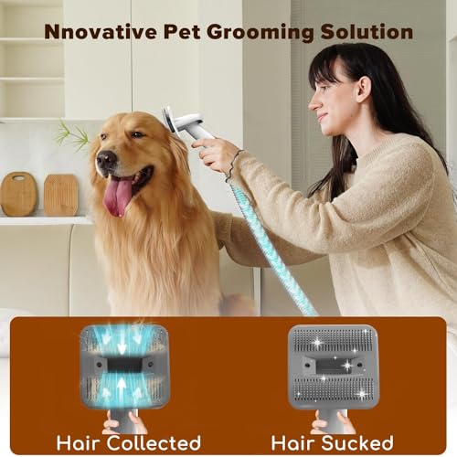 DUXANO Dog Grooming Kit, Multi-Functional Hair Trimmer & Vacuum - GRAY Like New