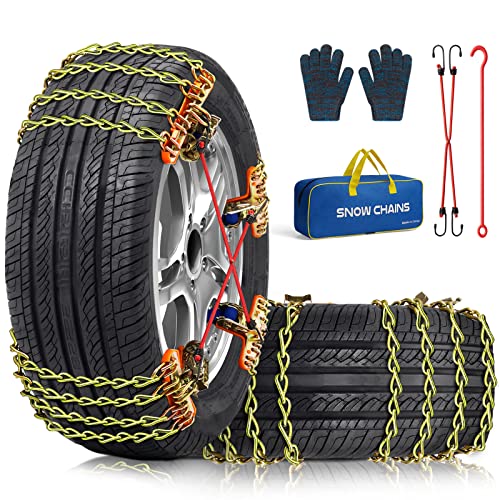 Tire Chains, 8 Pack Snow Chains for Car SUV Pickup Trucks Tire Width 205-265mm Like New