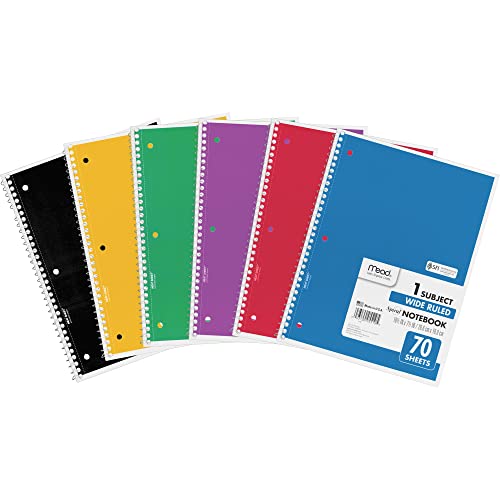 MEAD SPIRAL NOTEBOOK, 1 SUBJECT, 7-1/2" X 10-1/2", (05510) - PURPLE - Brand New
