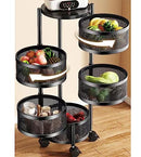 Boncun Rotating StorageRackKitchen vegetableStorage Organizer 5 Tier -Black - Brand New