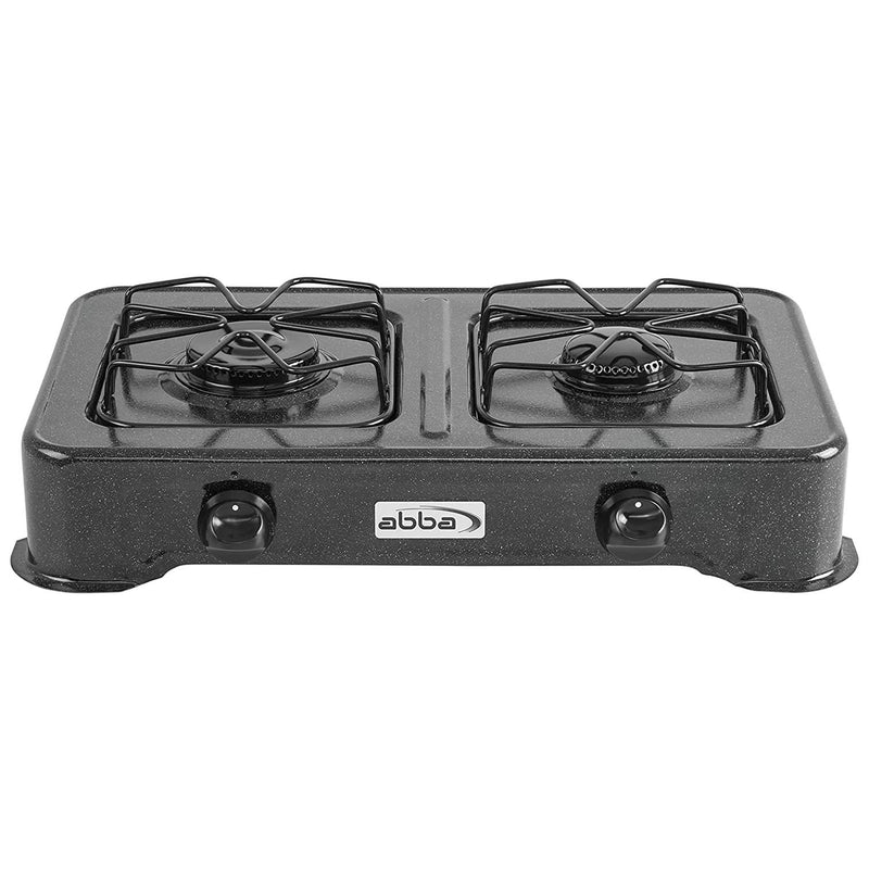 ABBA Double Burner Portable Propane StoveTop Lightweight Alloy Steel - Black Like New