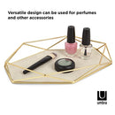 UMBRA PRISMA TRAY, GEOMETRIC PLATED JEWELRY STORAGE, MATTE BRASS - BRASS - Like New