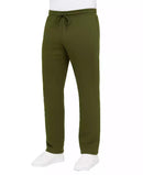 BLUE ICE PREMIUM CLOTHING MEN'S OPEN BOTTOM REGULAR-FIT SWEATPANTS - S - OLIVE - Brand New