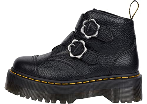27642001 WOMEN'S DEVON FLOWER ANKLE BOOT BLACK MILLED NAPPA SIZE 6 - Like New