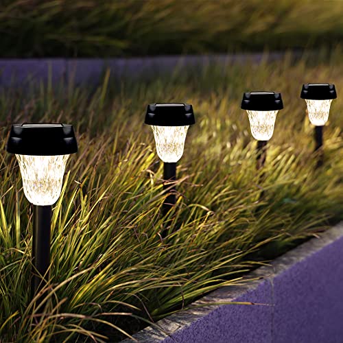 LANSGARINE 12 Pack Solar Pathway Lights, LT09-12 89835, Stainless Steel/Black Like New