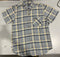 BLACK HORSE MEN'S WOVEN PLAID SHIRT - SMALL - GRAY/BLACK/LIGHT BLUE/YELLOW/WHITE - Brand New