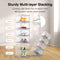 Z ZONAMA 8 PACK SHOE STORAGE BOX STACKABLE SHOE ORGANIZER SIZE 13 - CLEAR Like New