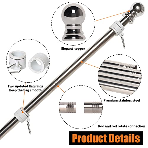 NELXINJO Flag Pole Kit for House - 6FT Stainless Steel Residential Like New