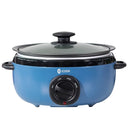 ICOOK USC-65-OP001BL 6.5 Quart Slow Cooker,Aluminium Sear/Sauté Stew Pot (Blue) Like New