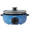 ICOOK USC-65-OP001BL 6.5 Quart Slow Cooker,Aluminium Sear/Sauté Stew Pot (Blue) Like New