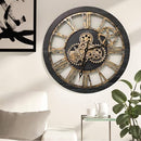 The Gears Clock The Original Real Moving Gear Oversized 24" - Black Wood/Bronze - Like New