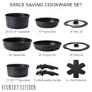 Country Kitchen Cookware Set with Removable Handle, Oven & RV Safe Pots and Pans Like New