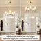 5-Light 30” Modern Chandelier with White Shades, Classic Pendant Ceiling Light - Like New