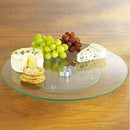 THE WHOLESALE SHOP 10" Tempered Glass Lazy Susan, UU123 - Clear/Silver Like New