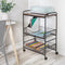 HONEY-CAN-DO 3-Tier Rolling Cart Wood Shelf Pull-Out Baskets CRT-09580 - Black Like New