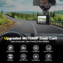 SASINON DASH CAMERA, 4K/1080P DASH CAM FRONT REAR BUILT-IN WIFI - Scratch & Dent