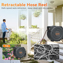 NEOTEC RETRACTABLE HOSE REEL 1/2 IN X 100 FT WALL MOUNTED G301230-01 - DARK GRAY Like New