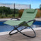 VIVERE ORBITAL ROCKING LOUNGER MADE PREMIUM PHIFERTEX OUTDOOR FABRIC OLIVE GROVE Like New