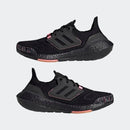 ADIDAS WOMENS ULTRABOOST 22 RUNNING SHOES SIZE 9, BLACK/PINK Like New