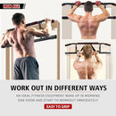 IRON AGE PULL UP BAR FOR DOORWAY, ENHANCED SMART HOOK ANGLED GRIP - BLACK/RED - Like New