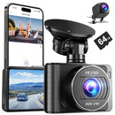 SASINON DASH CAMERA, 4K/1080P DASH CAM FRONT REAR BUILT-IN WIFI - BLACK Like New