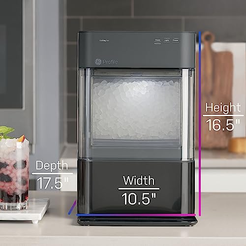 GE PROFILE OPAL 2.0 CHEWABLE CRUNCHABLE NUGGET ICE MAKER - BLACK STAINLESS STEEL - Like New