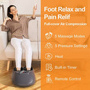 MUJERBAY FOOT MASSAGER HEAT SHIATSU MACHINE FULL-COVER AIR COMPRESSION - GRAY Like New