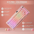 KZZI K75 PRO RGB 75% WIRELESS GASKET MECHANICAL KEYBOARD, TACTILE - SAKURA PINK Like New