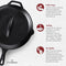 CUISINEL CAST IRON SKILLET WITH LID 12" PRE SEASONED C12612-CL - BLACK Like New