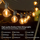 Brightown Outdoor String Lights 100 FT, 50 LED G40 Globe Bulbs - Black Like New