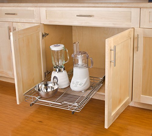 Smart Design Pull-Out Cabinet Organizer – Single Level Chrome, Extra Large Like New