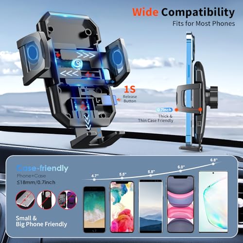 SUUSON UPGRADED 3-IN-1 CAR PHONE HOLDER MOUNT [POWERFUL SUCTION] PHONE MOUNT Like New