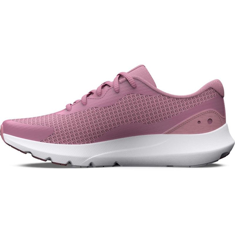 UNDER ARMOUR WOMEN'S SURGE 3 - SIZE 8.5 - PINK ELIXIR/PINK ELIXIR/WHITE Like New