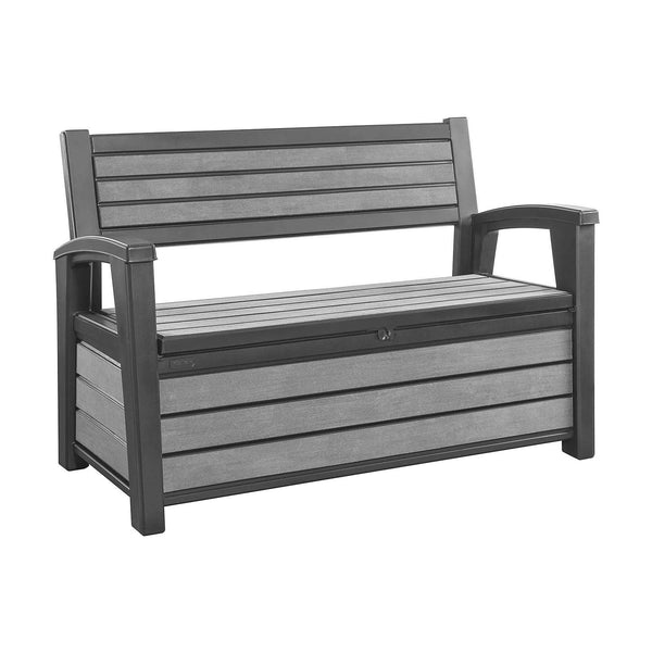 KETER HUDSON 60 GALLON CAPACITY OUTDOOR PATIO STORAGE BENCH - - Scratch & Dent