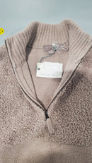 BAREFOOT DREAMS COZYCHIC MIXED SHEARLING PULLOVER - SIZE XS - TAUPE - Brand New