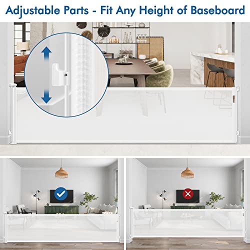 115 Inch Wide Baby Gate Retractable Dog Gate for Extra Wide Openings White Like New