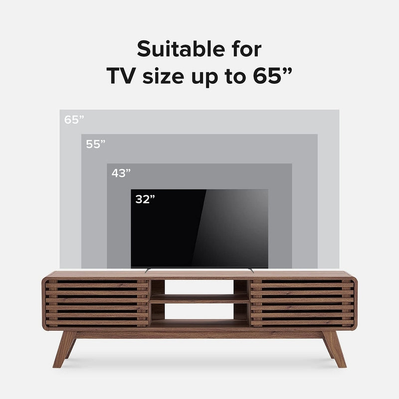 CHILIHOM 59" MID-CENTURY MODERN TV STAND - WALNUT - Like New