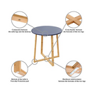 BAMEOS SIDE TABLE MODERN NIGHTSTAND ROUND SIDE END ACCENT COFFEE TABLE - GRAY - Like New