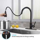 SOKA PULL DOWN KITCHEN FAUCET WITH SPRAYER HIGH ARC AQUABLADE - Like New