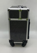 GENERIC 20" ROLLING COSMETICS ORGANIZER, FOLDING TRAYS - BLACK DIAMOND SPARKLES - Like New