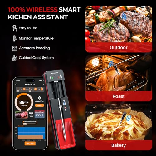 Wireless Meat Thermometer, Digital Food Thermometer for Cooking - Scratch & Dent