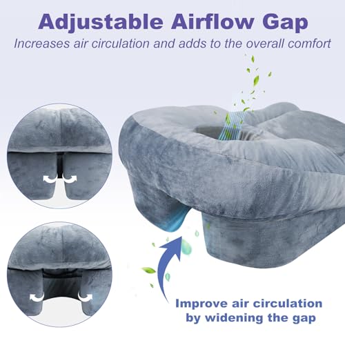 HOMCA FACE DOWN PILLOW MEMORY FOAM AND REMOVABLE COVER PL13 - DARK GRAY - Like New