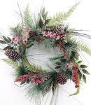 Jack Frost at Your Door Wreath Pine Cones 20 Inch Winter Wreath Front Door - Brand New