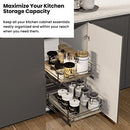 Home Zone Living Pull Out Kitchen Cabinet Organizer with 2 Tiers of Storage Like New