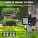 TJJFMM Sprinkler Timer for Garden Hose, 2 Outlet 8 Programmable, WT08- BLACK - Like New