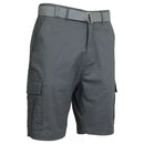 GALAXY BY HARVIC MEN'S COTTON RIPSTOP CARGO SHORTS WITH BELT - SIZE: 32 - GRAY - Brand New