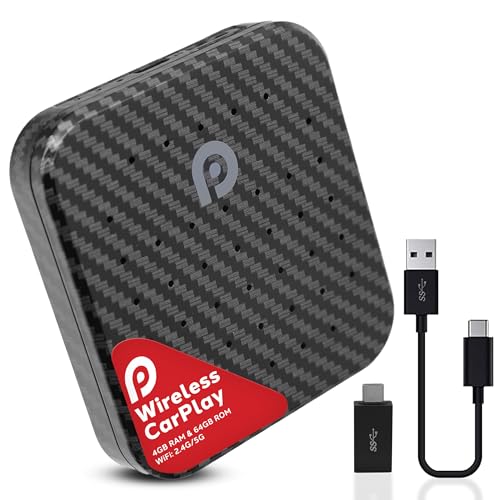 PYLEUSA WIRELESS CARPLAY ANDROID AUTO MULTIMEDIA VIDEO BOX - BLACK PATTERN - Like New