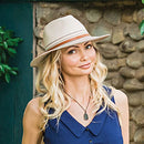 B081D9B5W9 Wallaroo Women’s Petite Kristy Fedora Sun Hat, Ivory/Stone, Small - Brand New