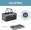 CleverMade Eco 24L Collapsible Reusable Plastic Grocery Shopping Baskets 3 Pack - Like New