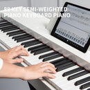UISCOM ELECTRIC PIANO KEYBOARD, 88 KEY SEMI-WEIGHTED KEYBOARD - WHITE - Like New